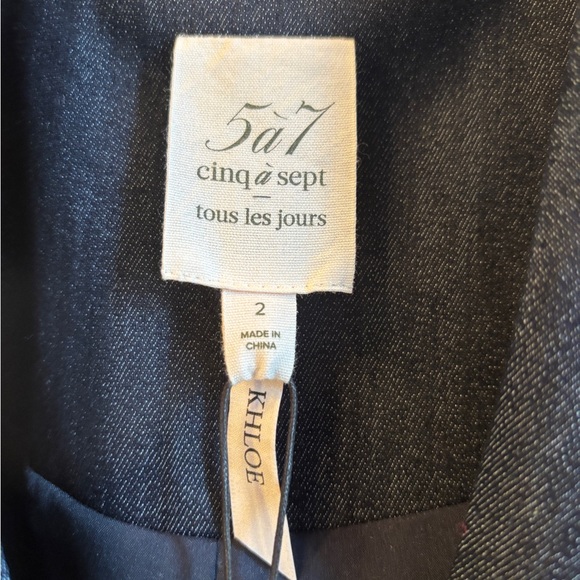 Cinq A Sept NWT $595 Khloe Crystal Chrysanthemum Blazer 2 Indigo - Picture 4 of 9